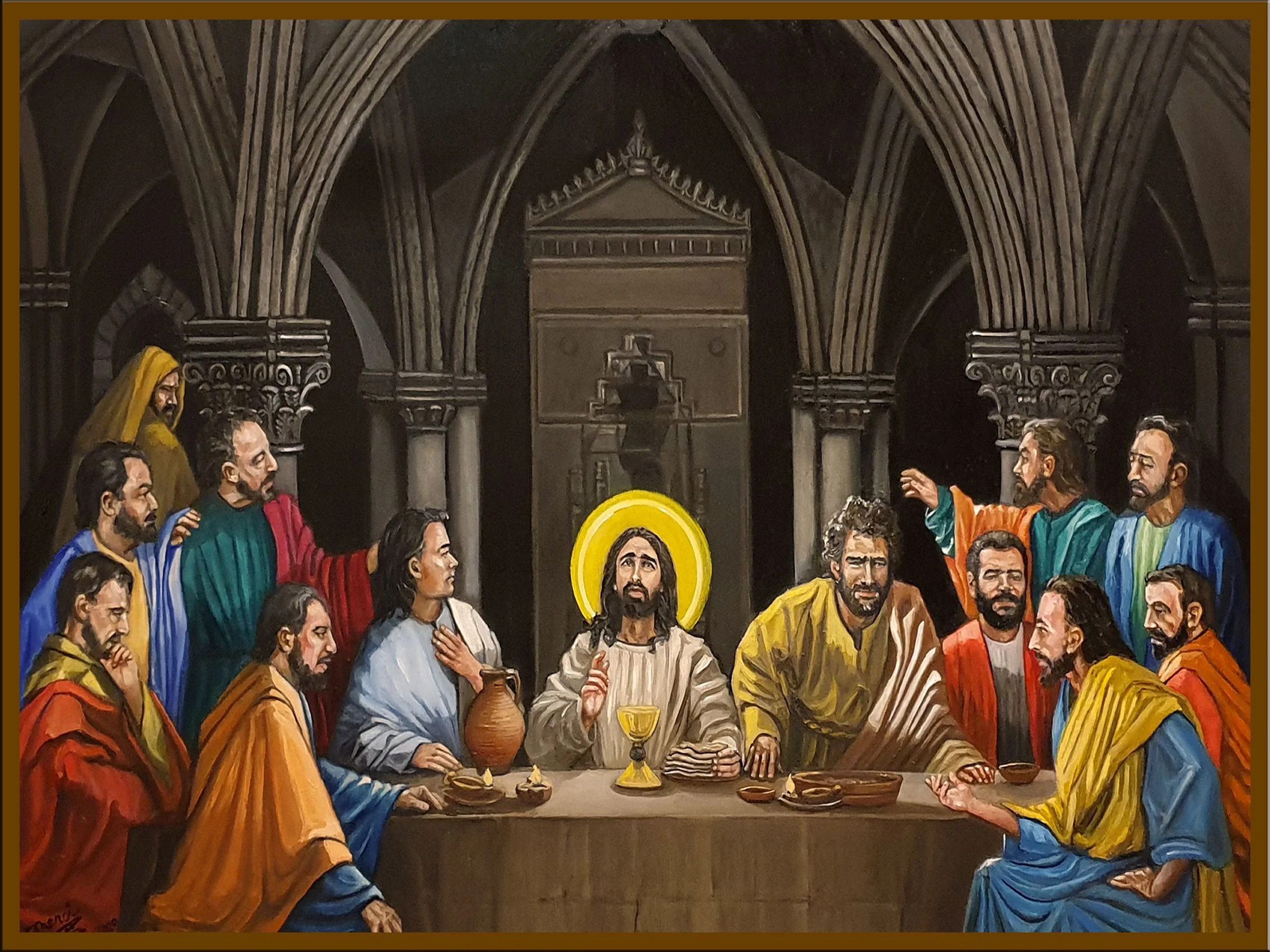 Santa Ceia Ilustração para quebra-cabeça