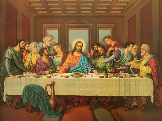 Santa Ceia Jesus para quebra-cabeça
